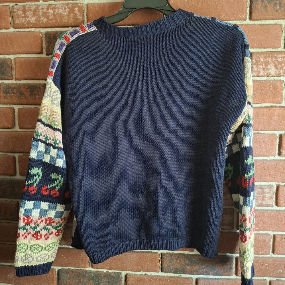 Unique vintage multi-coloured cardigan sweater cardigan size medium - Picture 3 of 3